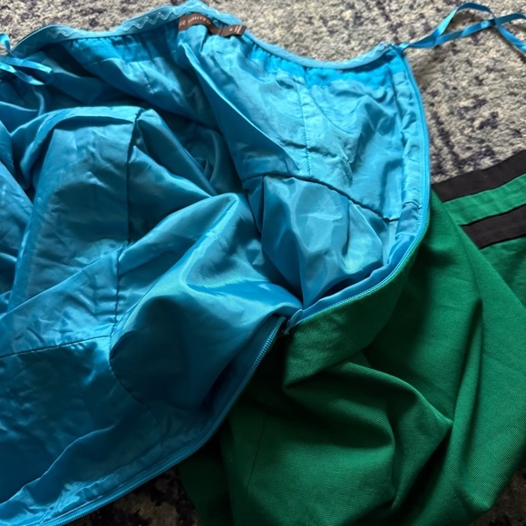 The Limited Y2K Size 6 Color Block Blue and Green Strapless A-Line Mini Dress - Picture 8 of 11